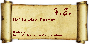 Hollender Eszter névjegykártya